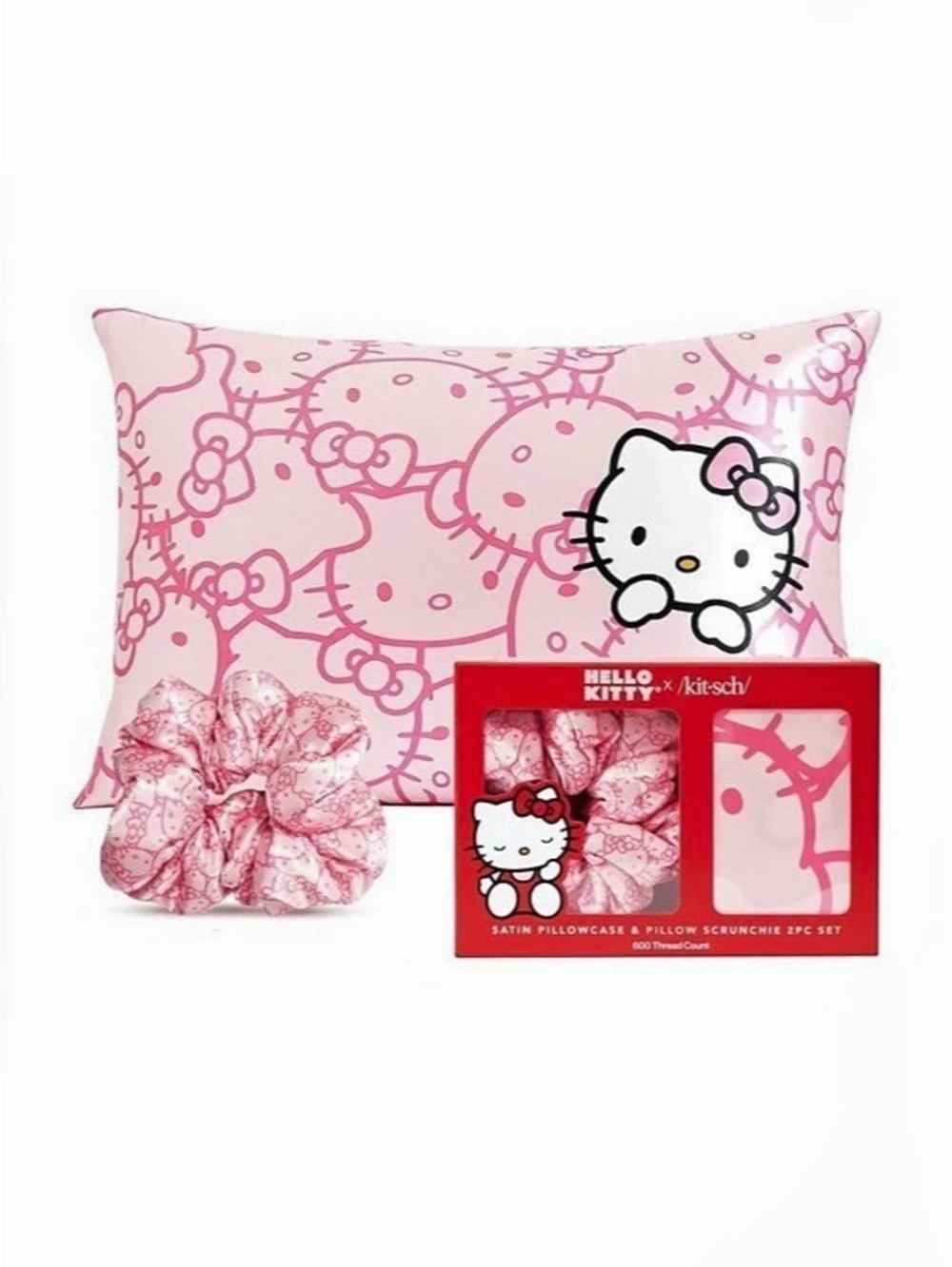 Kitsch x Hello Kitty satin sleep essentials gift set